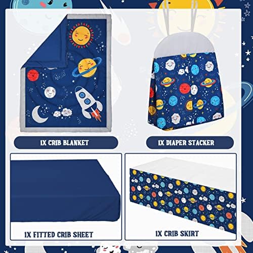 Rtteri 4 Pieces Baby Crib Bedding Set, Standard Nursery Size Soft - Image 4