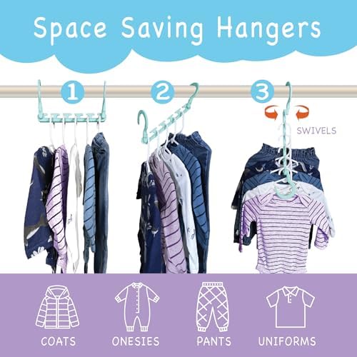 Wonder Hanger Max Space Saving Hangers, 360° Hooks, Pastel Blue - Image 2