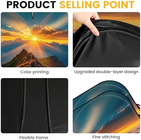 Car Windshield Sun Shade Foldable Reflector Sunshade - Image 4