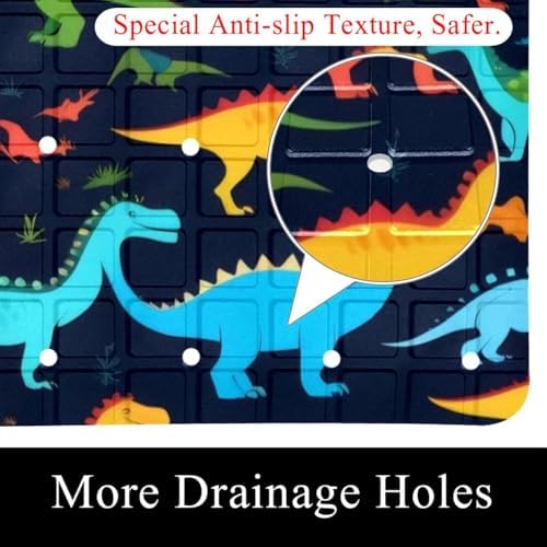 Bathtub Mat Non Slip 26.8x15.1In, Dinosaurs Bath Mat - Image 2
