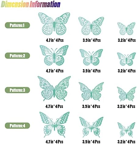 SAOROPEB 3D Butterfly Wall Decor 48 Pcs Pale Turquoise Butterfly Decoration - Image 6