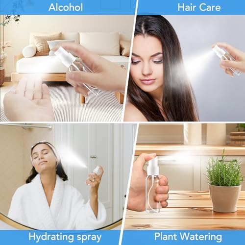 Zoizocp Spray Bottles, 2oz/50ml 6 Pack Clear Plastic Mini Travel Bottle Set - Image 6