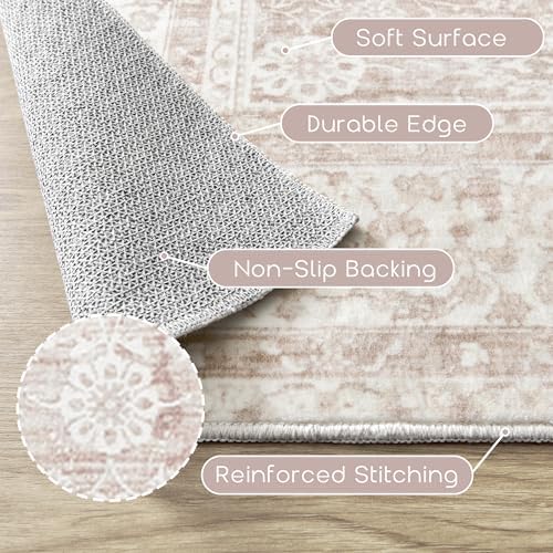 BILEEHOME Pink Boho Runner Rugs - Image 3