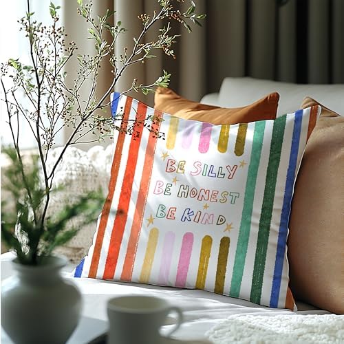 Be Silly Be Honest Be Kind Colorful Pillow Cover 20x12, Boho Playroom - Image 6
