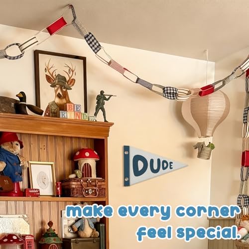 Boy Nursery Decor Pennant Banner Flags, Preppy Playroom Wall Hanging Banner - Image 5