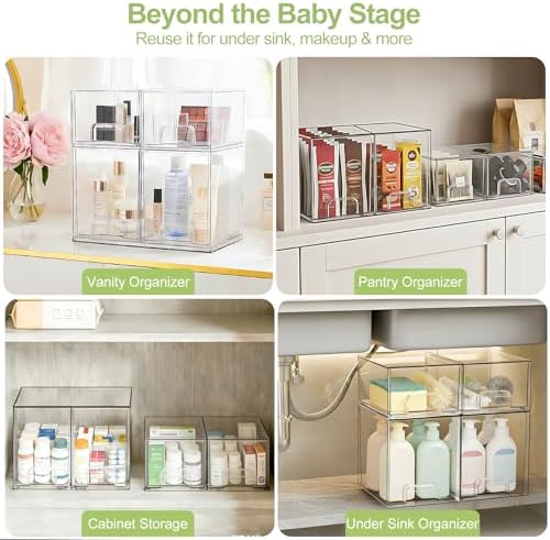 Bottle Storage Organizer Baby: Acrylic Stackable Storage Drawers - Image 4