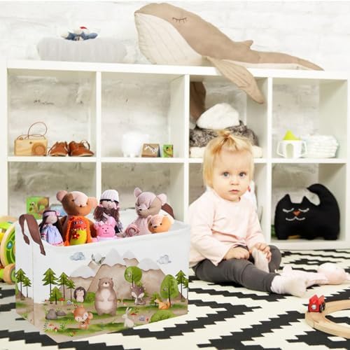 Sanjiaofeng Rectangular Forest Animals Kids Laundry Basket Animal Hamper - Image 3