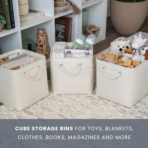 OrganiHaus 12x12 Cube Storage Bins, Rope Handles - Image 6