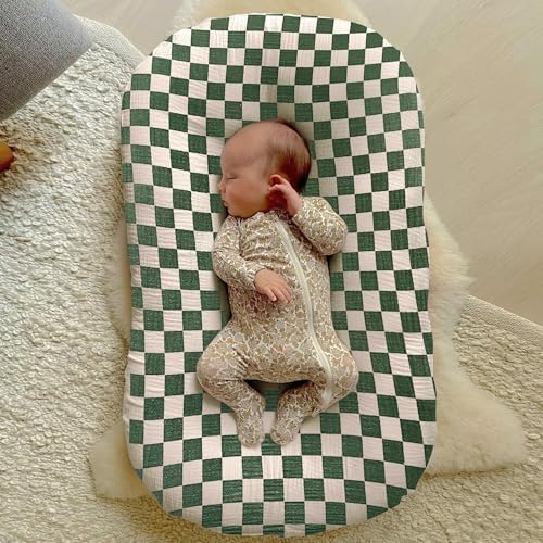 guruixu Muslin Baby Lounger Cover 2 Pack, 100% Cotton Infant Lounger Cover - Image 2