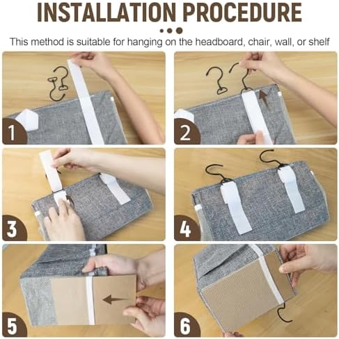 Bedside Caddy, Bedside organizer, Hanging Organizers - Image 3
