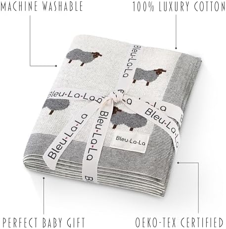 Luxury Cotton Knit Swaddle Baby Blanket - Image 3