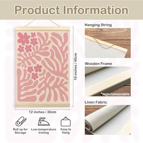 TLESKE Pink Boho Abstract Floral Poster Hanger Frame - Image 7