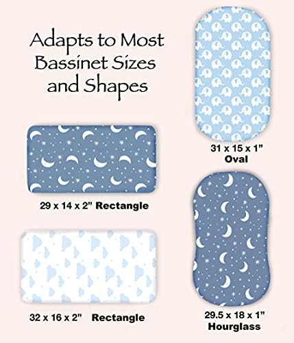 Cambria Baby 100% Organic Cotton Jersey Fitted Bassinet Sheets - Image 2