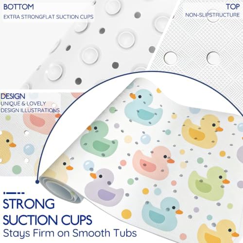 Kids Bathtub Mat Non Slip, 40 x 16 Inch Tub Mat - Image 3