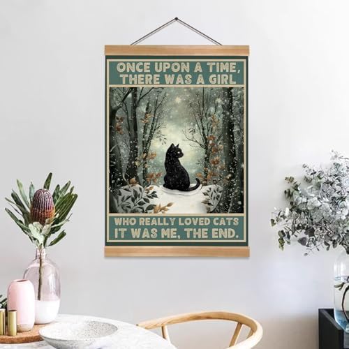 ZTGDA Cat Wall Art, Who Really Loved Cats Wall Decor, Linen Canvas Hanging - Image 6