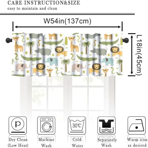 Cartoon Safari Animals Valance Curtain - Image 3