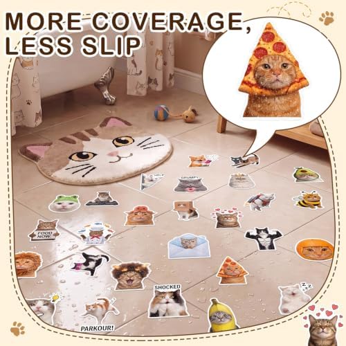 Fullhawl 30 Pcs Cat Non Slip Shower Stickers, Cute Bathtub Safety - Image 5