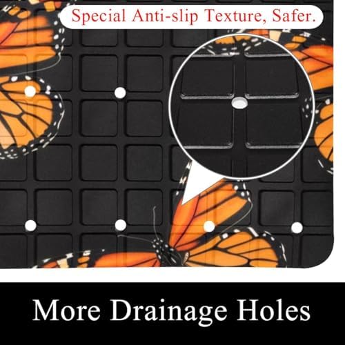Shower Mat Bathtub Mat, 26.8x15.1 inch, Non-Slip Bath Mat - Image 2