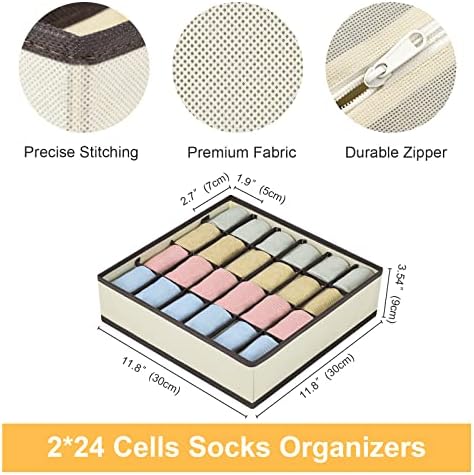 Joyoldelf Drawer Organizer 2 Packs, 24 Cell Collapsible Closet Cabinet Storage - Image 5