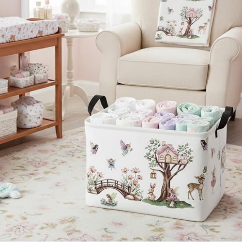 Kid Cute Rectangle Storage Basket Baby Toy Clothes Storage Bin Nursery Playroom - Image 3