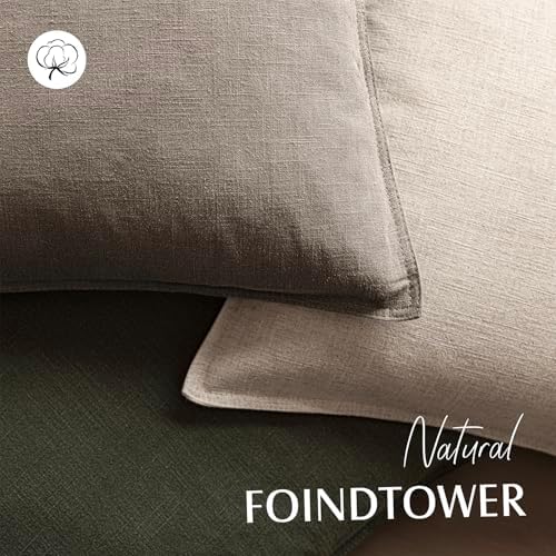 Foindtower Decorative Linen Lumbar Throw Pillow Covers 12x20 Inch Brown Tan - Image 4