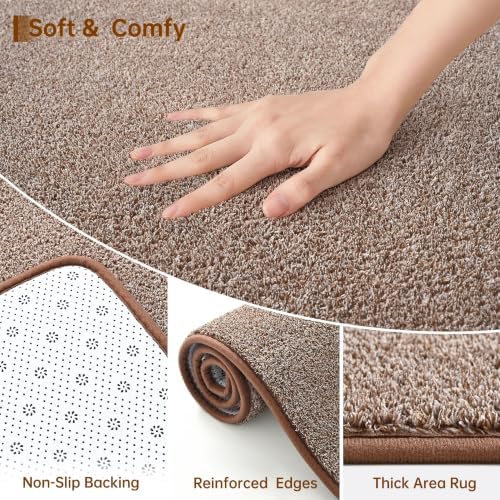 Keeko Round Area Rug 6ft for Living Room Bedroom, Soft Washable Circle Rug - Image 2