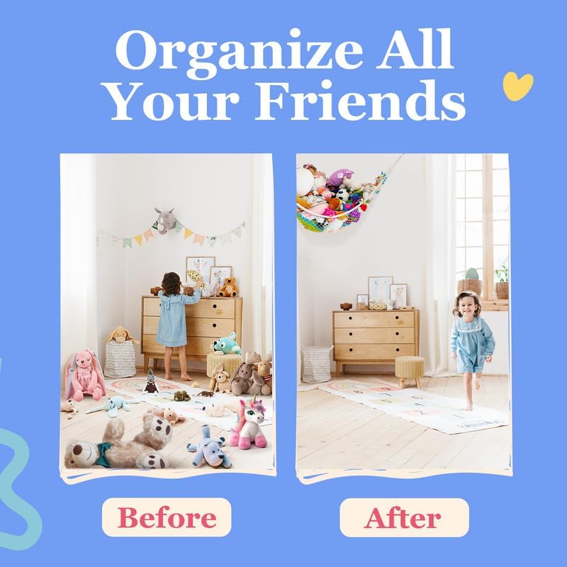 Stuffed Animal Hammock, Large | Corner Stuffed Animal Storage & Plushie Net | - Image 4