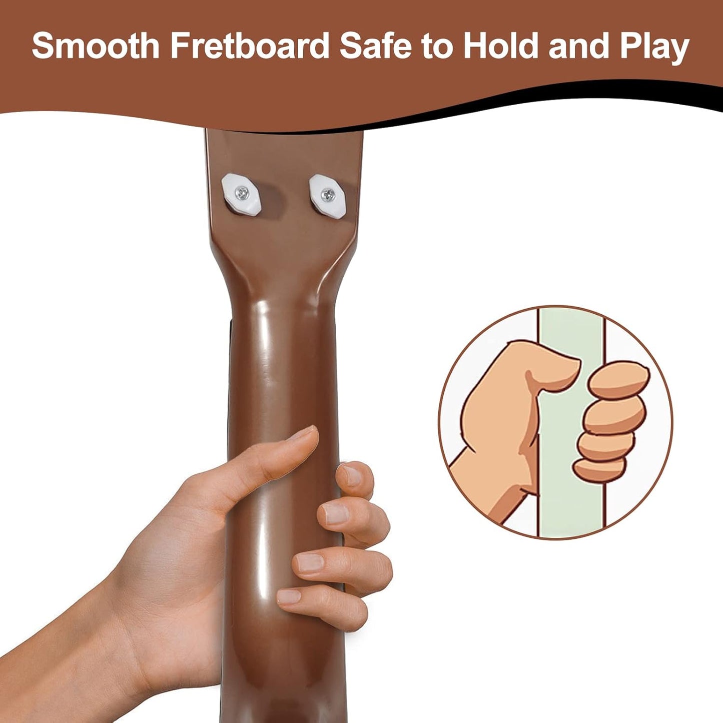 Raimy 17in Kids Ukulele Guitar - 4 Strings Mini Guitar Children Musical Instruments Educational Toys with Picks for Toddler Kids Boys Girls Beginner (Koa Color)