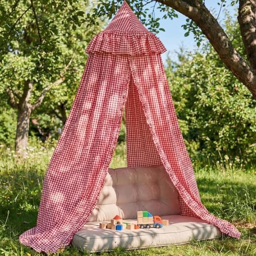 SmoothNovelty Gingham Plaid Bed Canopy by SmoothNovelty