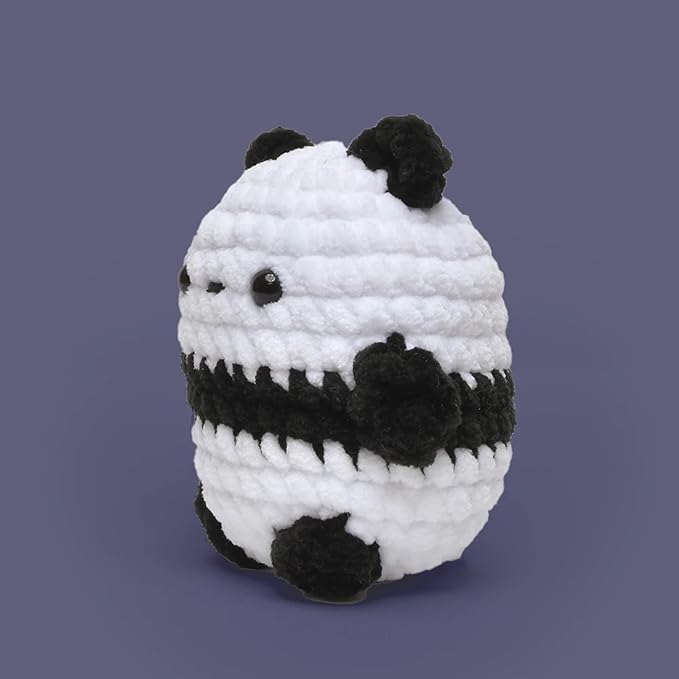 THE GOOKIE Amigurumi Crochet Kit for Beginners – DIY Crochet Kit with Yarn, Hook, Eyes & Stuffing – Easy Starter Set with Video Tutorials – Cute Plush Toy Craft Gift for Kids, Teens & Adults (Panda)