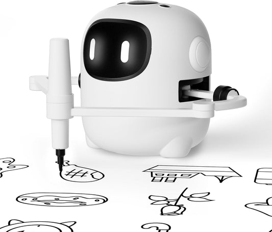 Drawing Robot for Kids with 150 Cards, Voice Interactive Educational Drawing Machine, Montessori Painting Learning Toys for 3 4 5 6 7 8 Year Old Boys Girls Birthday Party