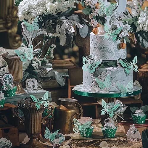SAOROPEB 3D Butterfly Wall Decor 48 Pcs Pale Turquoise Butterfly Decoration - Image 5