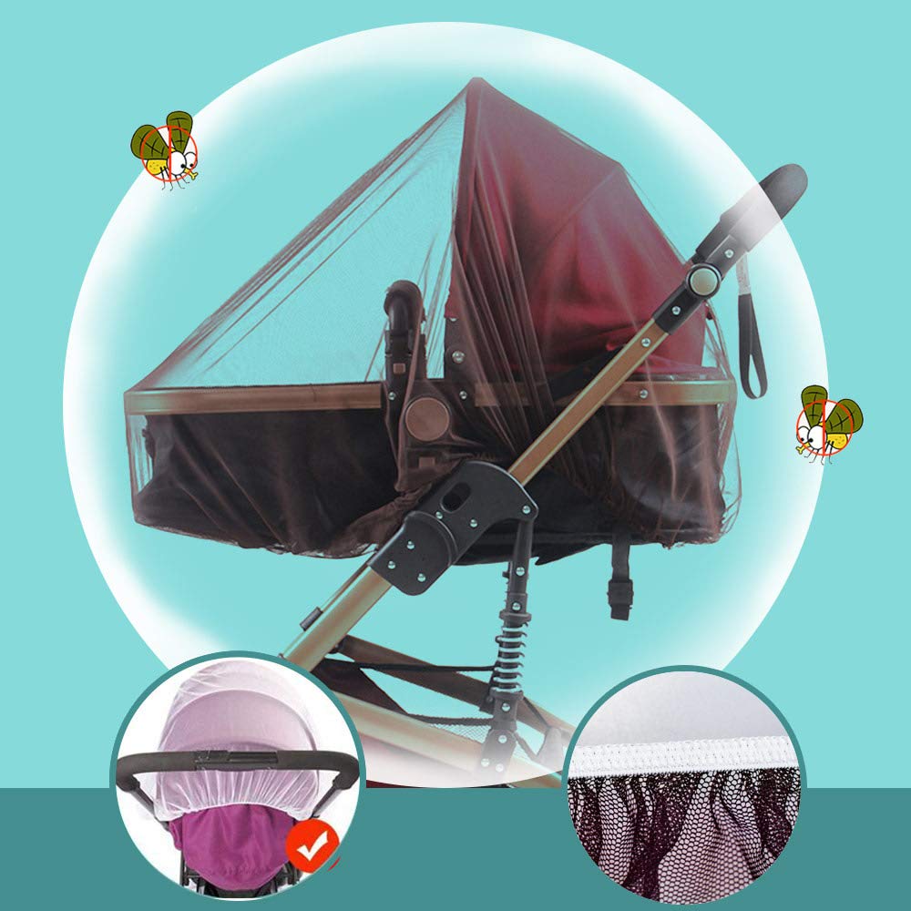 Durable Baby Mosquito Net (2 Pack) - Perfect Bug Net for Strollers, Bassinets, Cradles, Playards, Pack N Plays and Portable Mini Crib (Coffee)