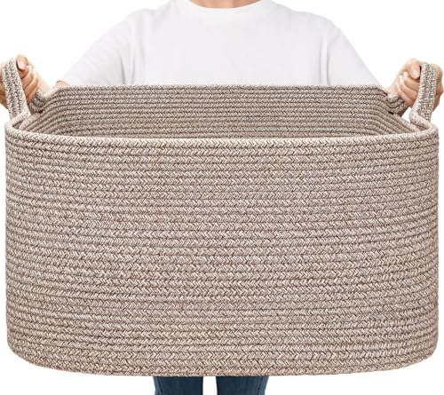 Goodpick Large Woven Rope Blanket Basket by Goodpick