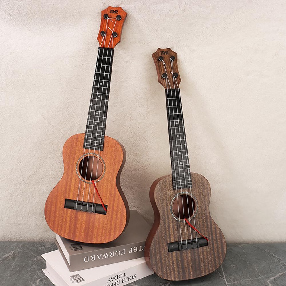 Raimy Kids Ukulele Guitar - 21inch 4 Strings Guitar Children Musical Instruments Educational Toys with Picks for Toddler Kids Boys Girls Beginner (Brown)