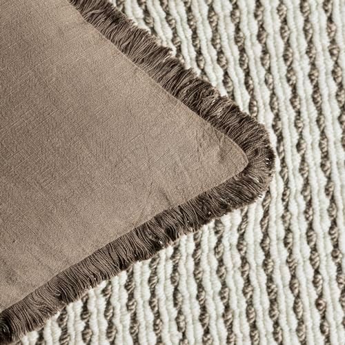 Foindtower Decorative Linen Fringe Throw Pillow Covers Cozy Boho Farmhouse - Image 3