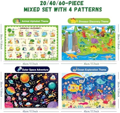Disposable Sticky Placemats for Toddlers, 20 Pack Kids Table Mats - Image 3
