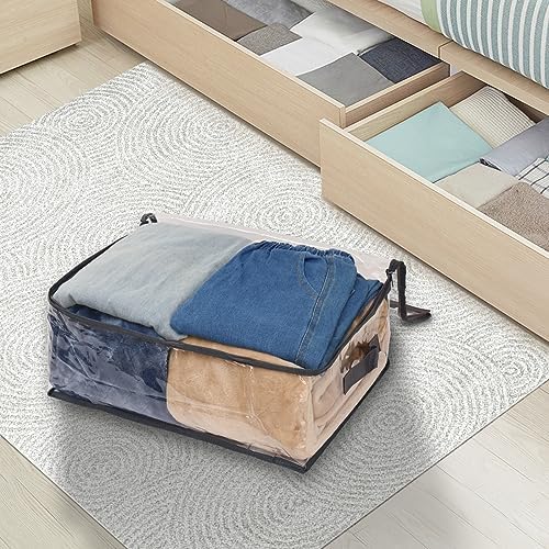 Fixwal Blanket Storage Bags 2 Pack Plastic Clothes Closet Organizer Clear - Image 3