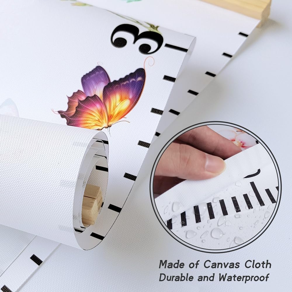 Kids Growth Chart for Wall 79"x7.9" Premium Canvas Removable Height Chart for Kids Height Measurement for Wall, Height Chart for Kids & Babies, Kids Height Wall Chart
