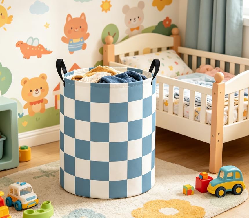 Baby Laundry Basket Baby Nursery Hamper Kids Laundry Basket Toy Storage Bin - Image 4