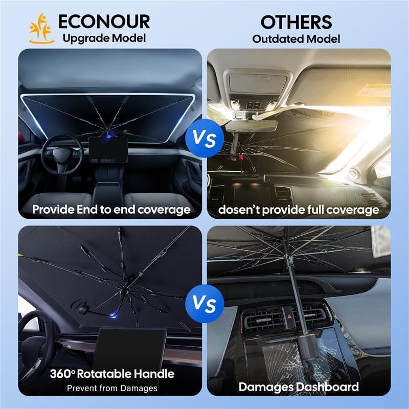 EcoNour Foldable Windshield Sun Shade Window Tint Fit - Image 6
