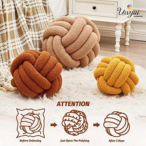 Uvvyui Knot Pillow Ball, Soft Home Decorative Pillows, Round Throw Pillow - Image 4