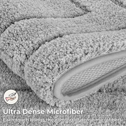 GRANNY SAYS Gray Bathroom Rugs Set 2 Piece, Non Slip Microfiber Bath Mats - Image 3