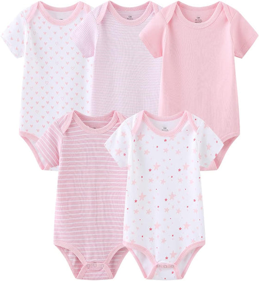 Baby Bodysuit Short Sleeve one-Piece Newborn Baby Clothes for Baby Boy and Girls