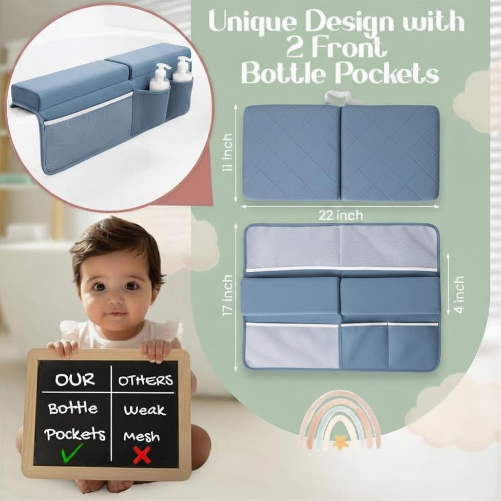 2inch Extra Thick Baby Bath Kneeler and Elbow Rest Pad Set + Hooded Towel - Image 4