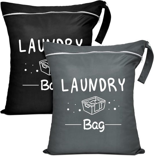 2 Pcs Large Travel Laundry Bags - Waterproof Wet Dry Bags for Gym Clothes, Swimming, Yoga