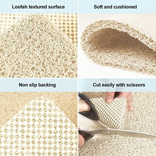 Shower Mat Non Slip Without Suction Cup, 24 x 24 Inch PVC Loofah Shower - Image 3