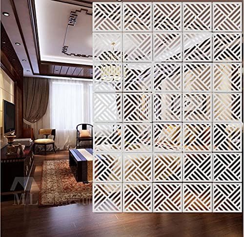 White Hanging Room Divider, 12 Pieces Wood-Plastic DIY Panel Screens Partition - Image 4
