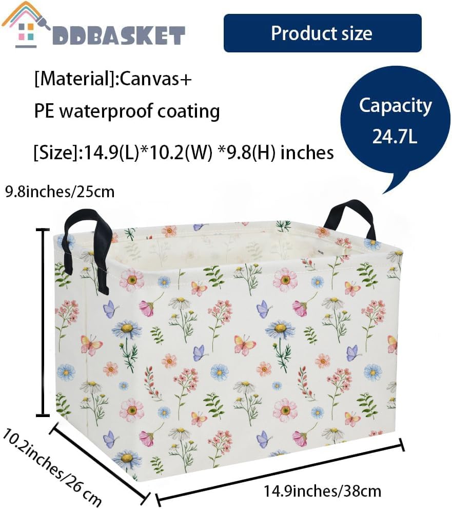 Rectangle Baskets Flower Basket Cute Storage Bin Organizer Box - Image 2