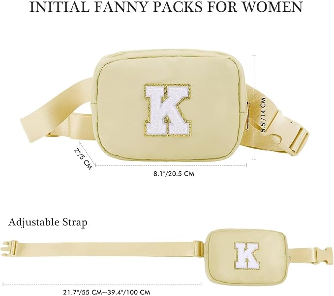 YOOLIFE Graduation Gifts for Girls Teen Girls - Initial Crossbody Bag for Girls Teens Belt Bag Fanny Pack, Personalized Preppy Stuff Dance Gifts for Teen Girls Kids, Birthday Gifts for Girls